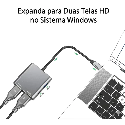 Imagem 3 do anúncio: Adaptador USB-C HDMI Duplo 60Hz Hi-Prime