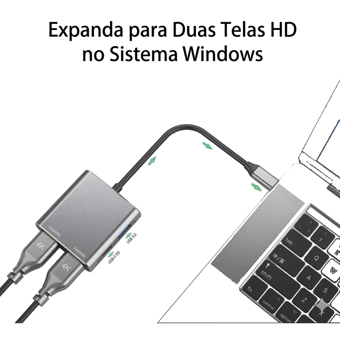 Imagem 3 do anúncio: Adaptador USB-C HDMI Duplo 60Hz Hi-Prime