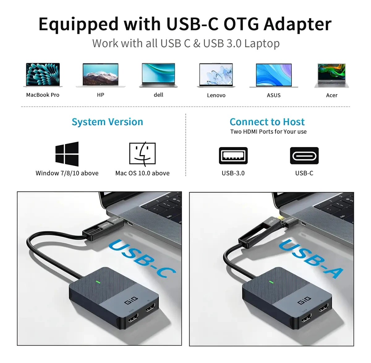 Hub HDMI Giq 4K 2 Monitores: imagem 3 de 6 do anúncio