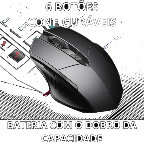 Imagem 2 do anúncio: Mouse Sem Fio Inphic 2.4 GHz Recarregável